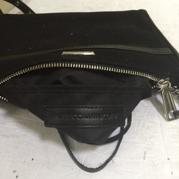 Rebecca Minkoff NEW Sequinned Mini Mac Leather Canvas Crossbody Shoulder Bag Zip - Picture 13 of 16